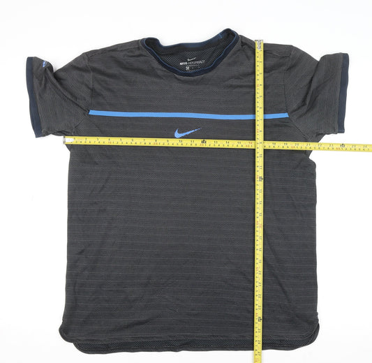 Nike Mens Black AeroReact Running T-Shirt Size S Lightweight Breathable