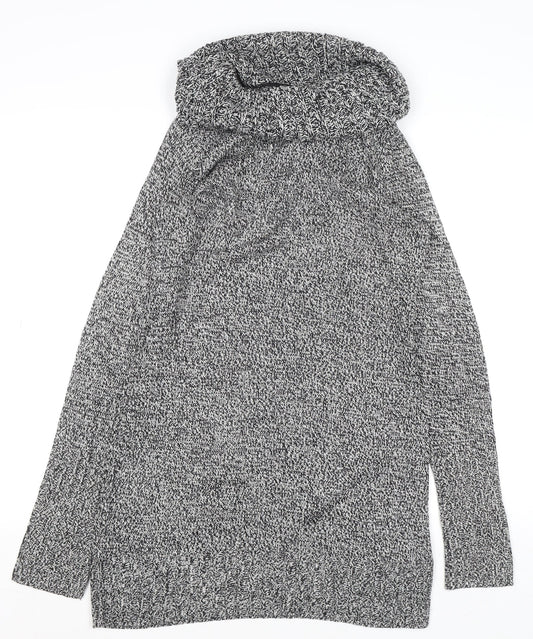 H&M Womens Grey Cowl Neck Chunky Knit Pullover Jumper Size 8