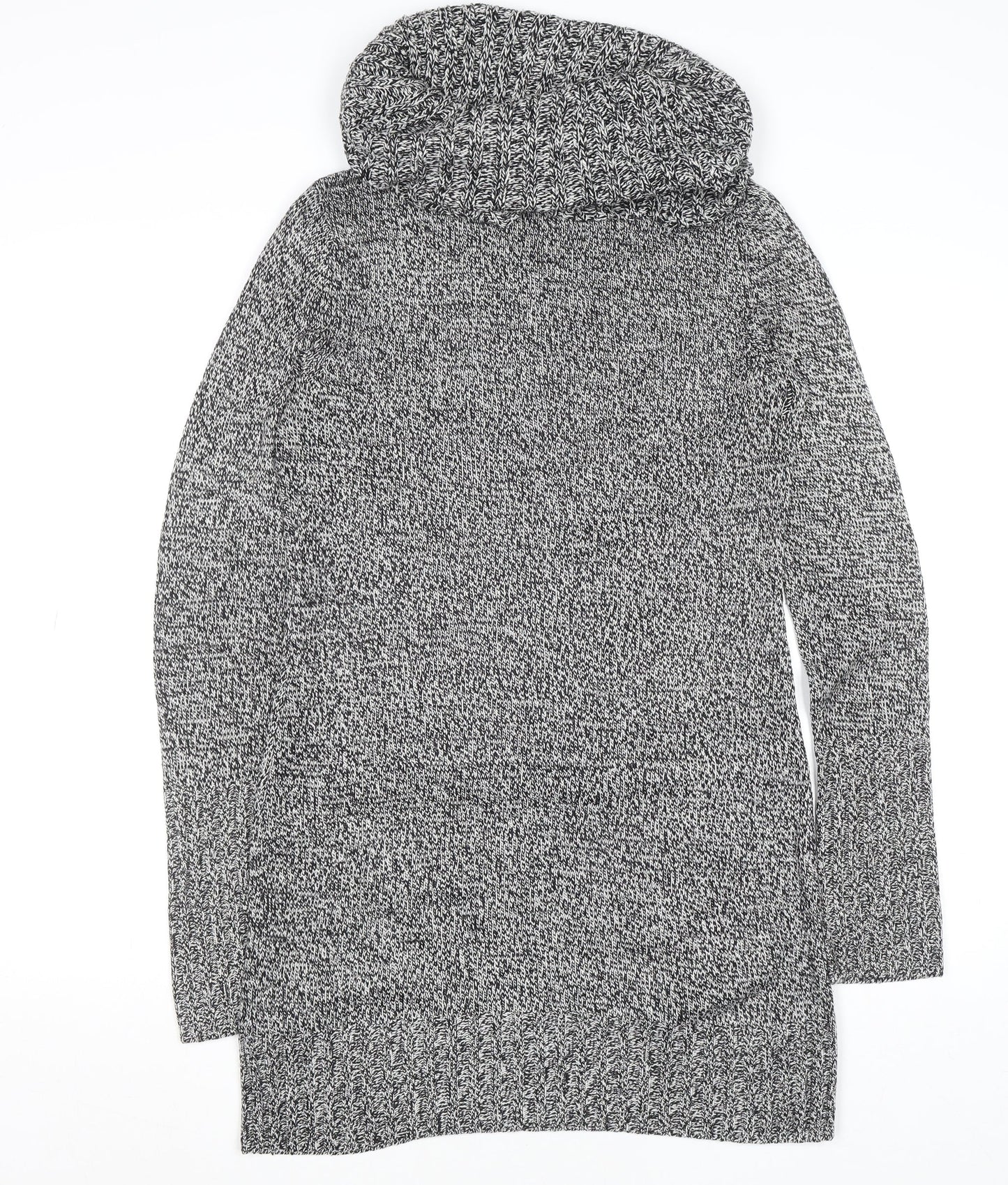 H&M Womens Grey Cowl Neck Chunky Knit Pullover Jumper Size 8