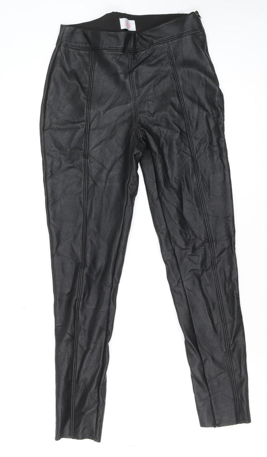 Savida Women’s Black Faux Leather Leggings Size 10 Slim Fit