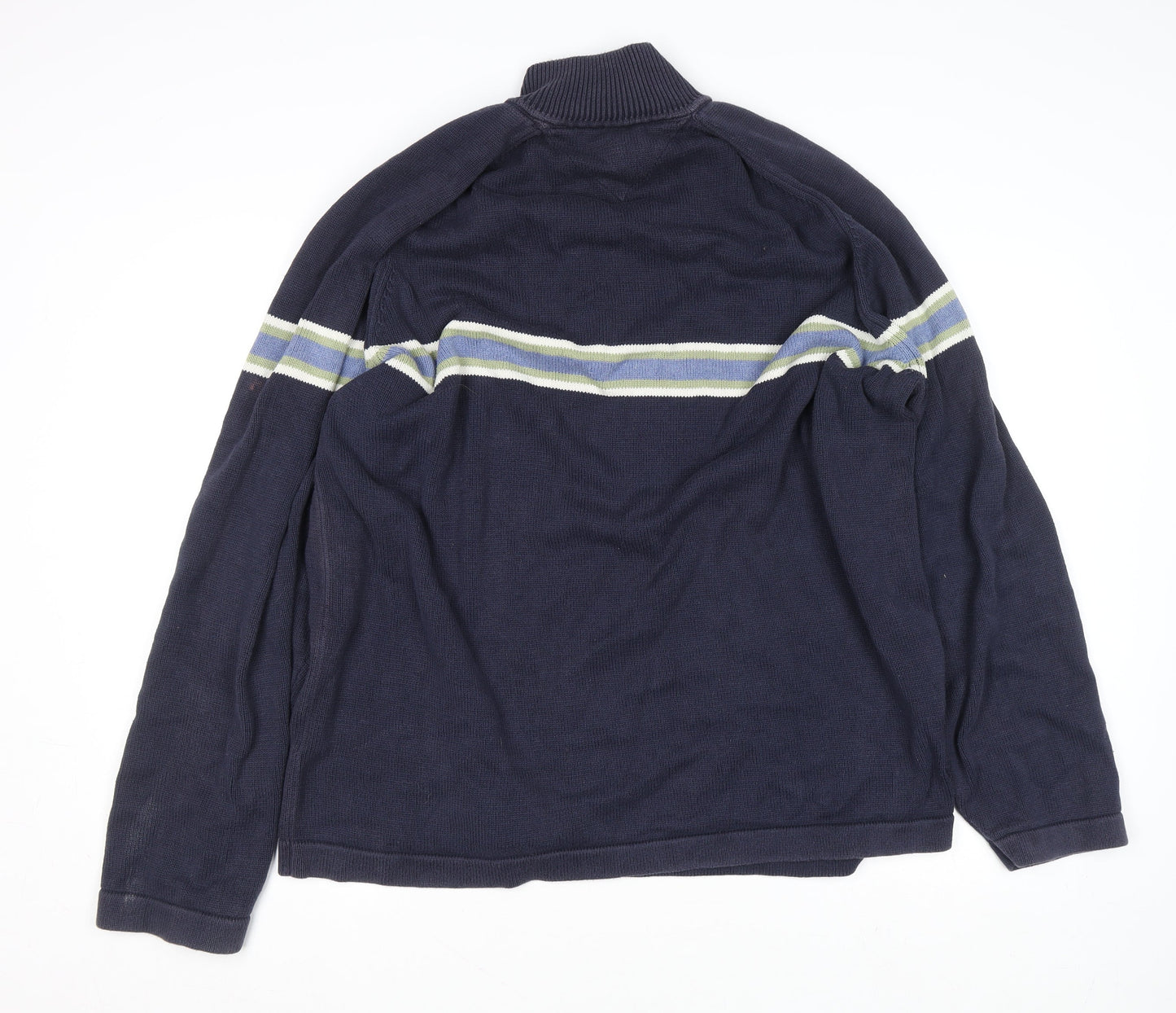 Tommy Hilfiger Men’s Blue 2XL Half Zip Cotton Jumper