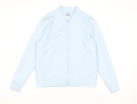 Gym+Coffee Women's Blue Small Track Jacket Full Zip Athleisure Slim Fit