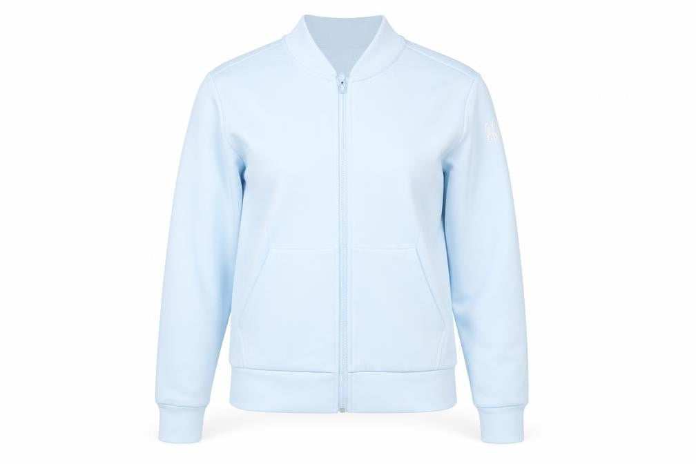 Gym+Coffee Women's Blue Small Track Jacket Full Zip Athleisure Slim Fit