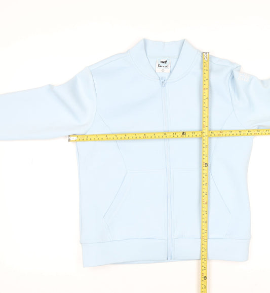 Gym+Coffee Women's Blue Small Track Jacket Full Zip Athleisure Slim Fit