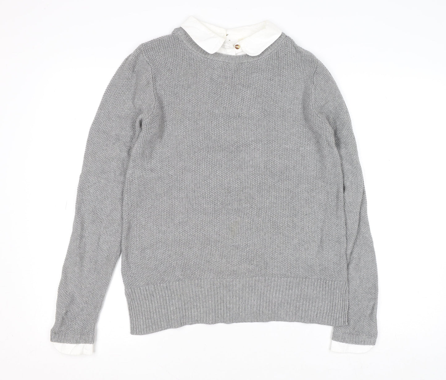 Seraphine Women’s Grey Collared Knit Jumper XS Regular Fit