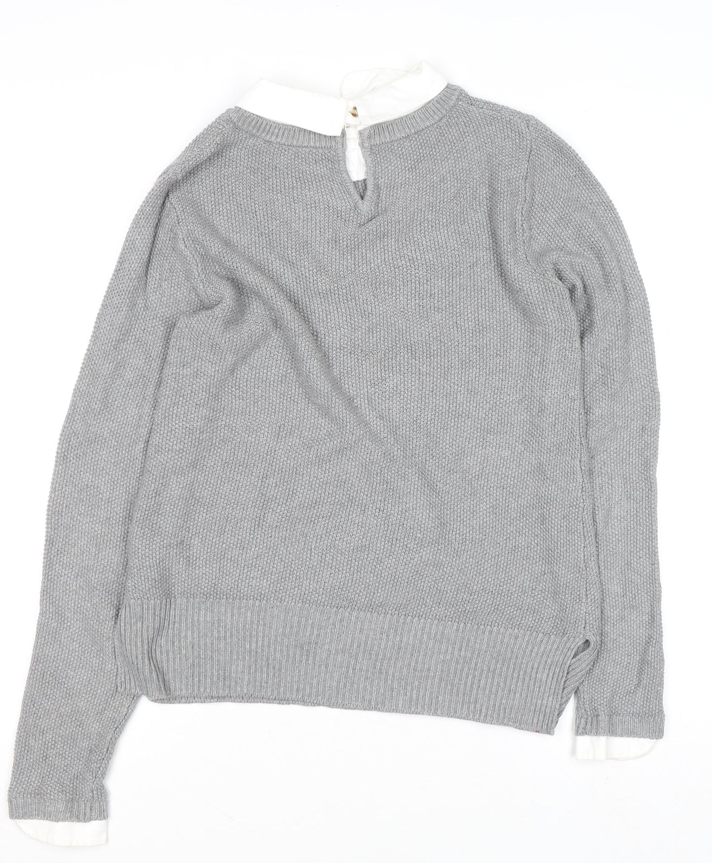 Seraphine Women’s Grey Collared Knit Jumper XS Regular Fit