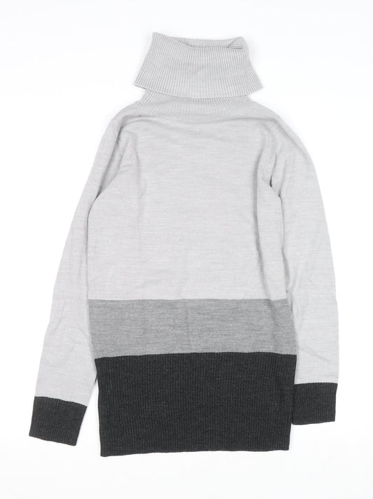 Marks and Spencer Womens Grey Roll Neck Acrylic Jumper Size 6