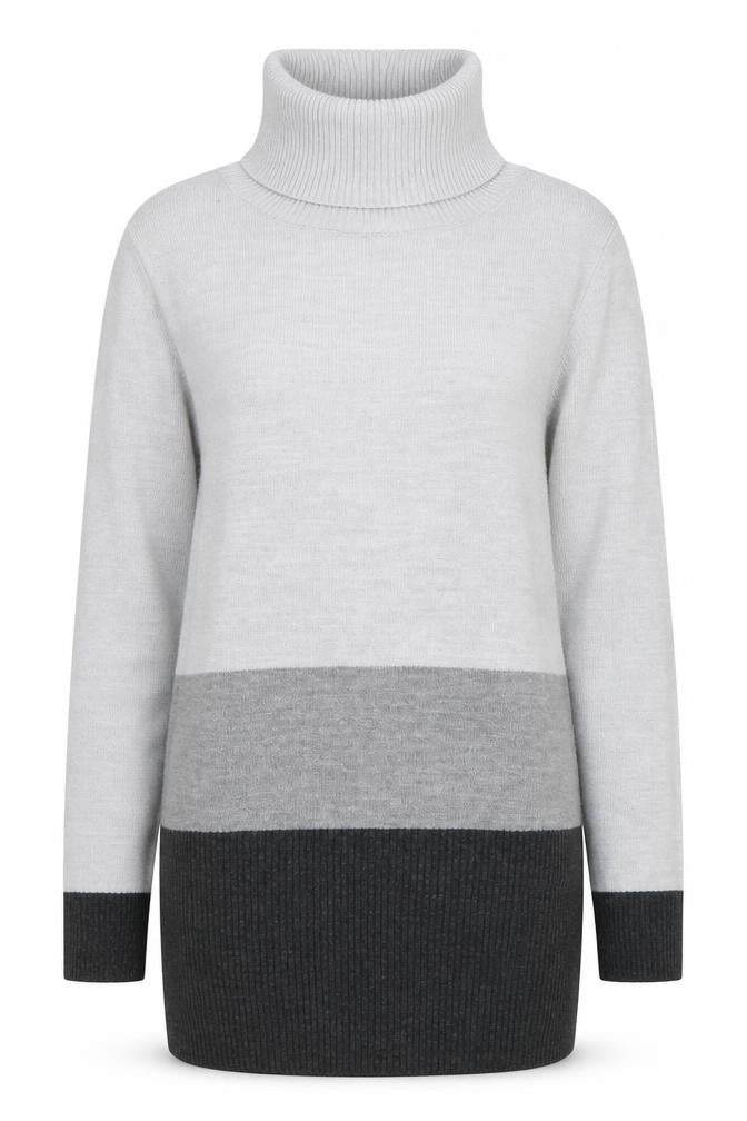 Marks and Spencer Womens Grey Roll Neck Acrylic Jumper Size 6
