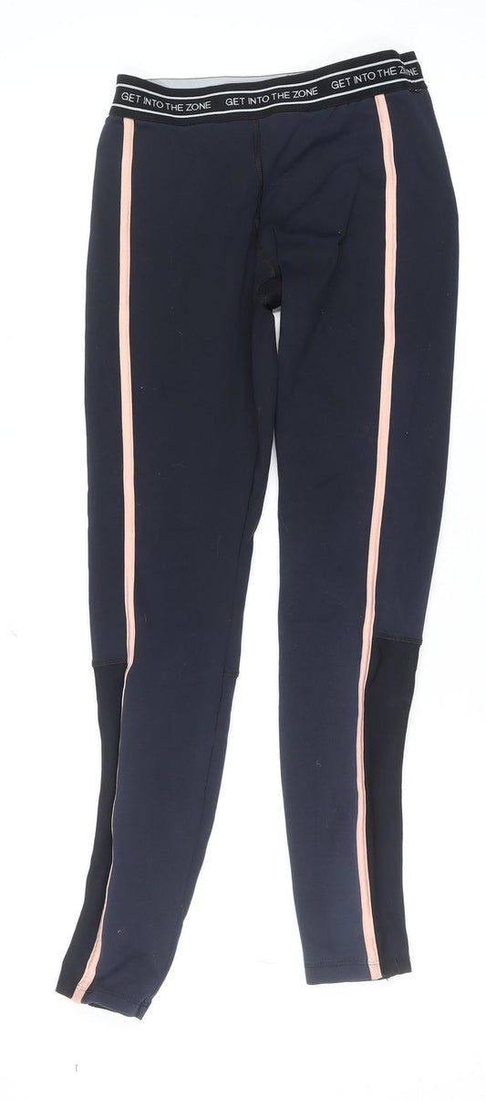 Forever 21 Women's Black Pink Side Stripe Athletic Leggings Size S