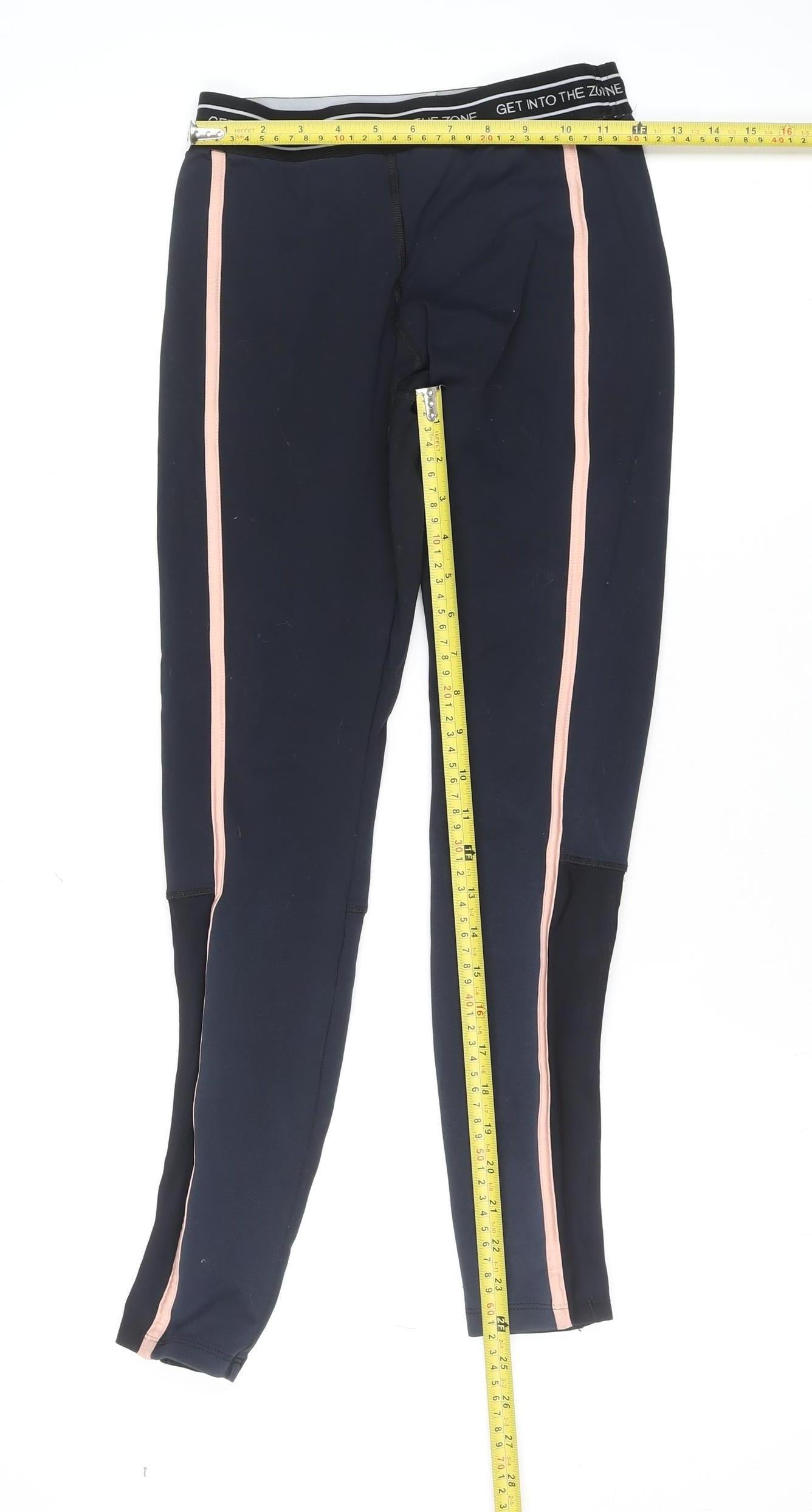 Forever 21 Women's Black Pink Side Stripe Athletic Leggings Size S