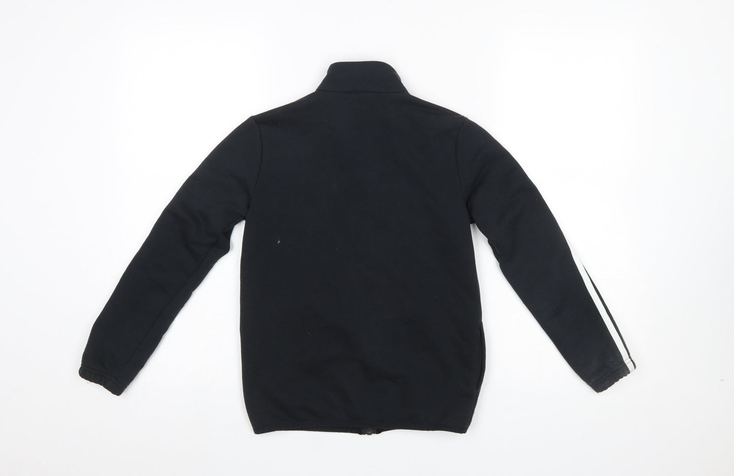 Adidas Boys Black Full Zip Sweatshirt 9-10 Years Sports Jacket Top