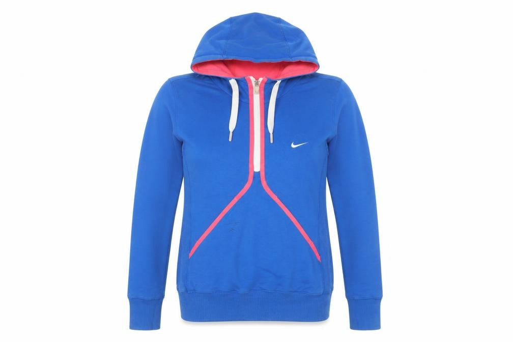 Nike Womens Blue Dri-Fit Hoodie Medium Hooded Pullover Sweatshirt