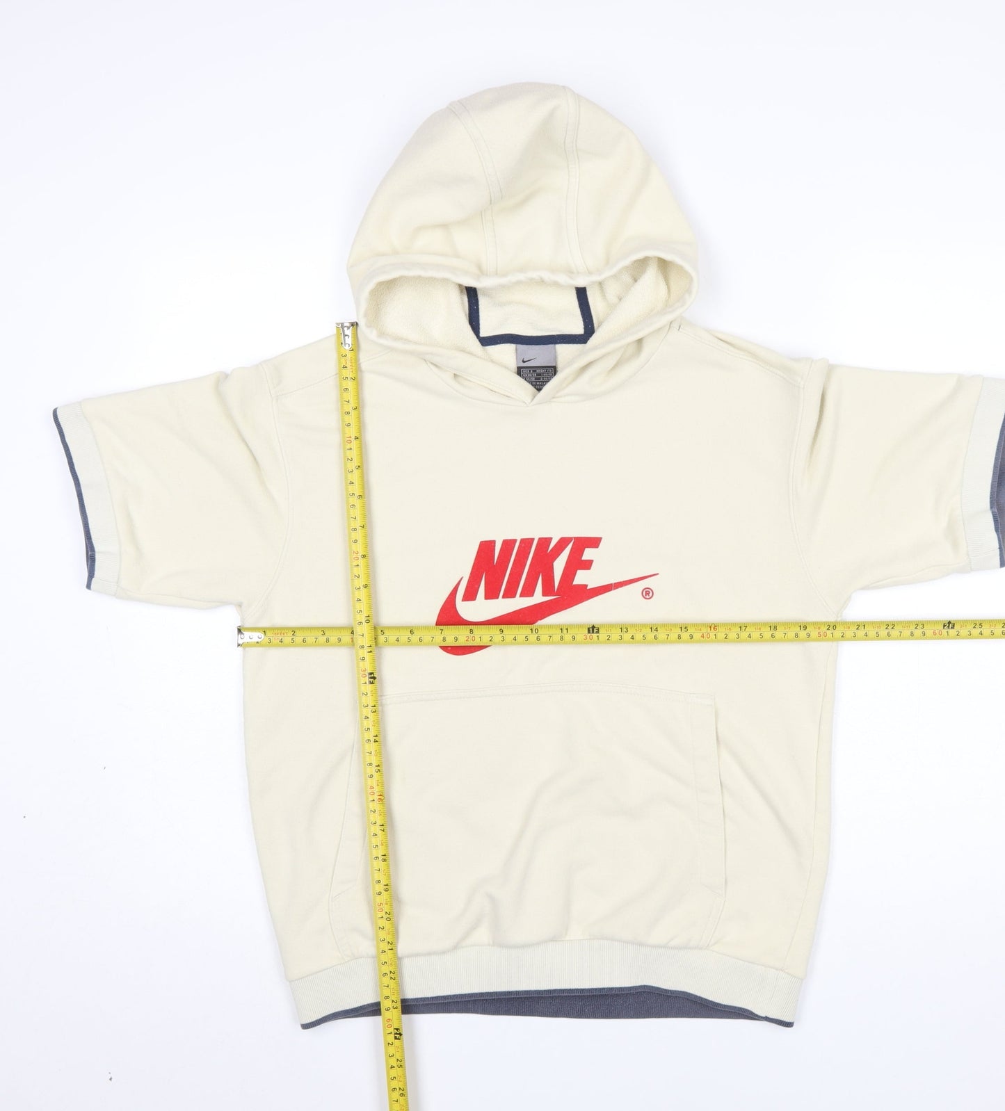 Nike Men Beige Short Sleeve Pullover Hoodie S Graphic Logo