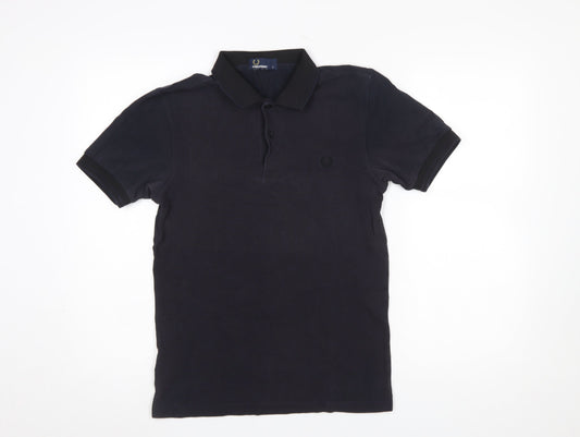 Fred Perry Men's Black Polo Shirt Small Slim Fit Cotton