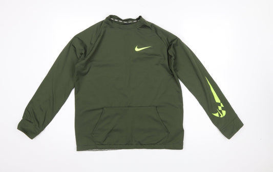 Nike Boys Green Dri-Fit XL Pullover Sweatshirt with Logo Design
