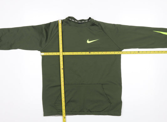 Nike Boys Green Dri-Fit XL Pullover Sweatshirt with Logo Design