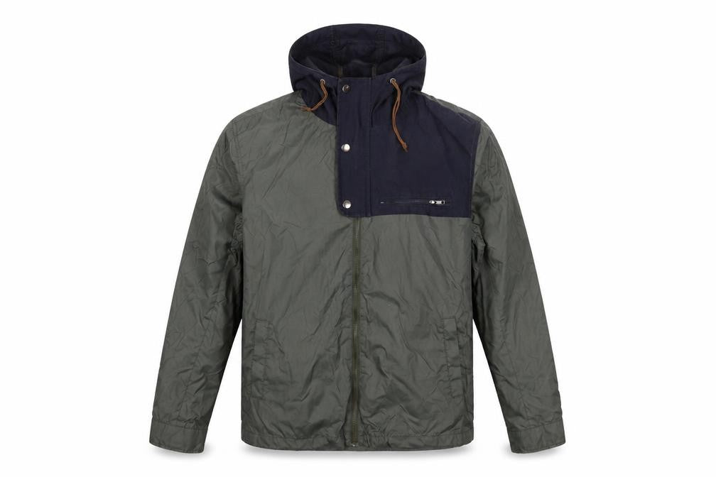 River Island Men's Green Hooded Anorak Jacket Size M Nylon Casual