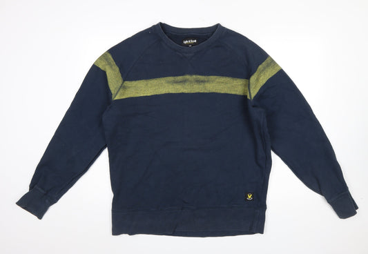 Lyle & Scott Men’s Blue 2XL Pullover Sweatshirt Crew Neck Cotton