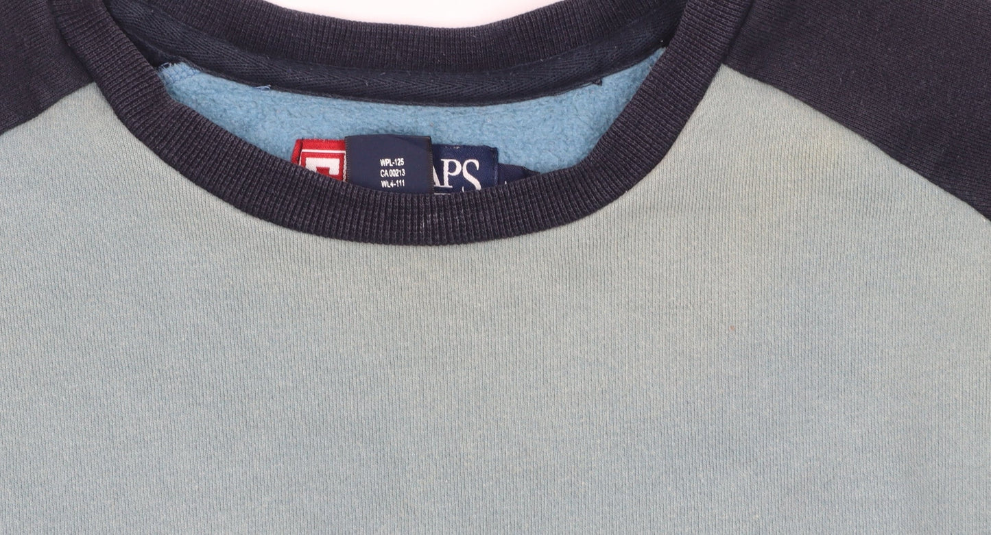 Chaps Men's Blue Crew Neck Pullover Sweatshirt Size L Embroidered Logo
