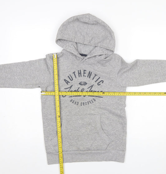 Jack & Jones Boys Grey Pullover Hoodie Size 152 Cotton Blend Long Sleeve