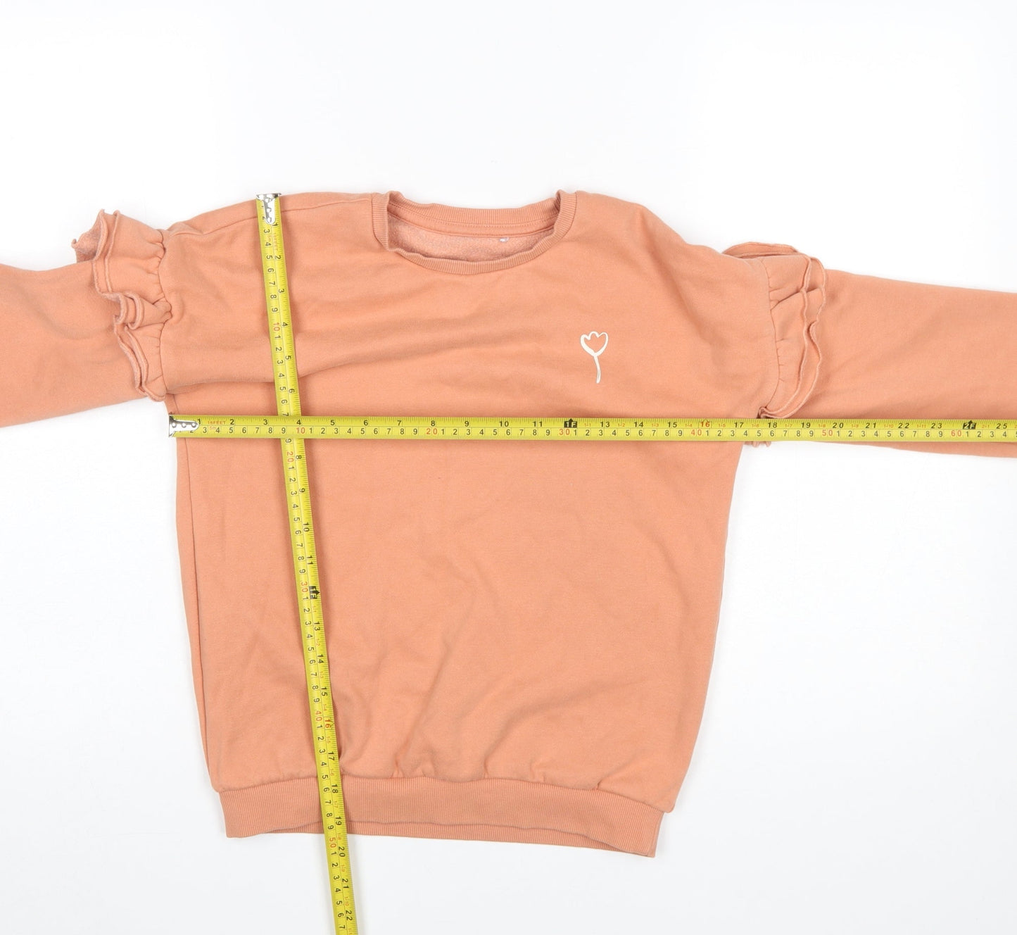 George Girls Brown Ruffle Sleeve Pullover Sweatshirt 8-9 Years