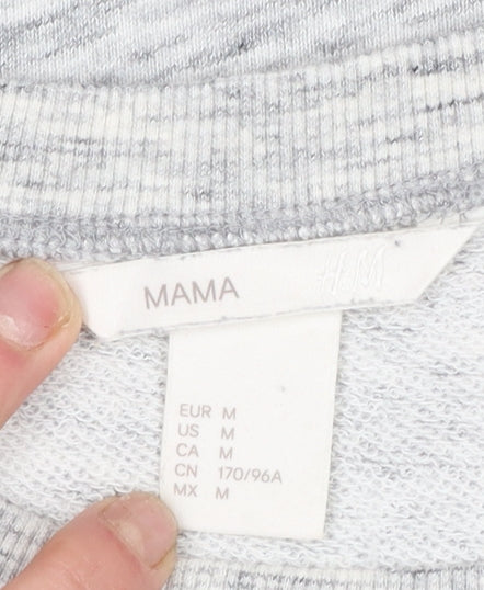 H&M Mama Grey Maternity Tunic Sweatshirt Women’s Size 12 Cotton Blend