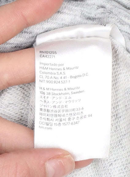 H&M Mama Grey Maternity Tunic Sweatshirt Women’s Size 12 Cotton Blend