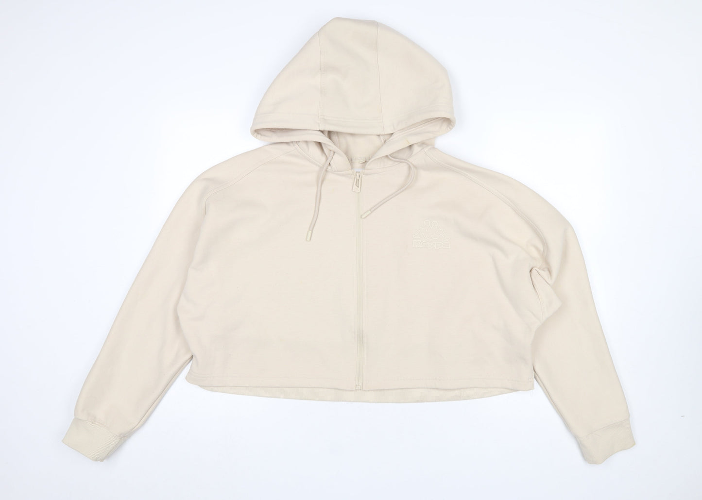 Kappa x Primark Women Beige Full Zip Hoodie L Cotton Blend