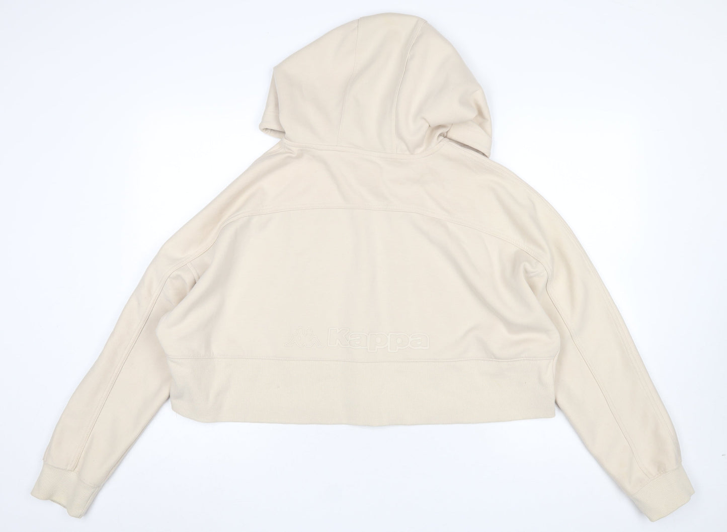 Kappa x Primark Women Beige Full Zip Hoodie L Cotton Blend