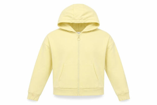Marks and Spencer Girls Yellow Full Zip Hoodie 9-10 Years Cotton Blend