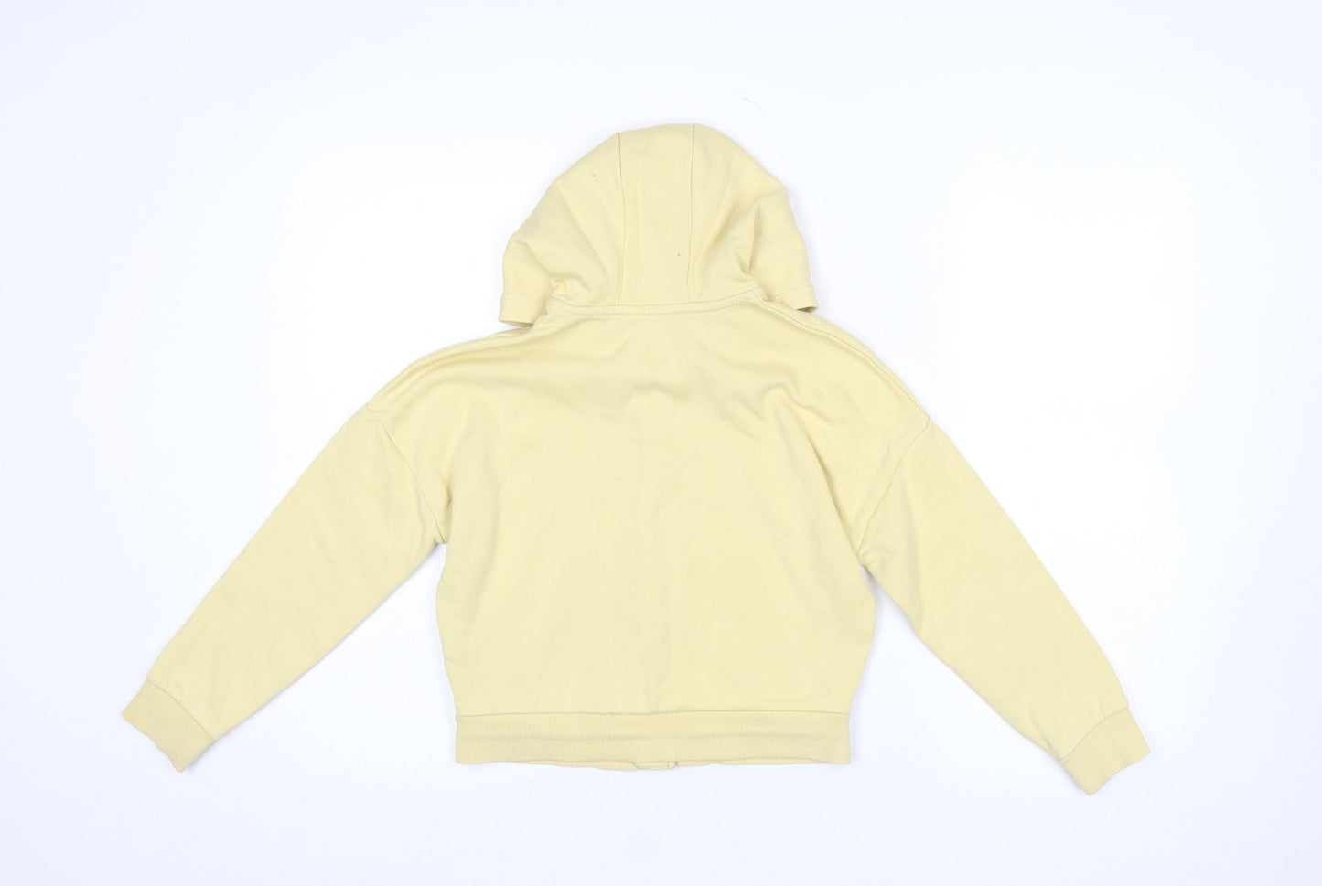 Marks and Spencer Girls Yellow Full Zip Hoodie 9-10 Years Cotton Blend