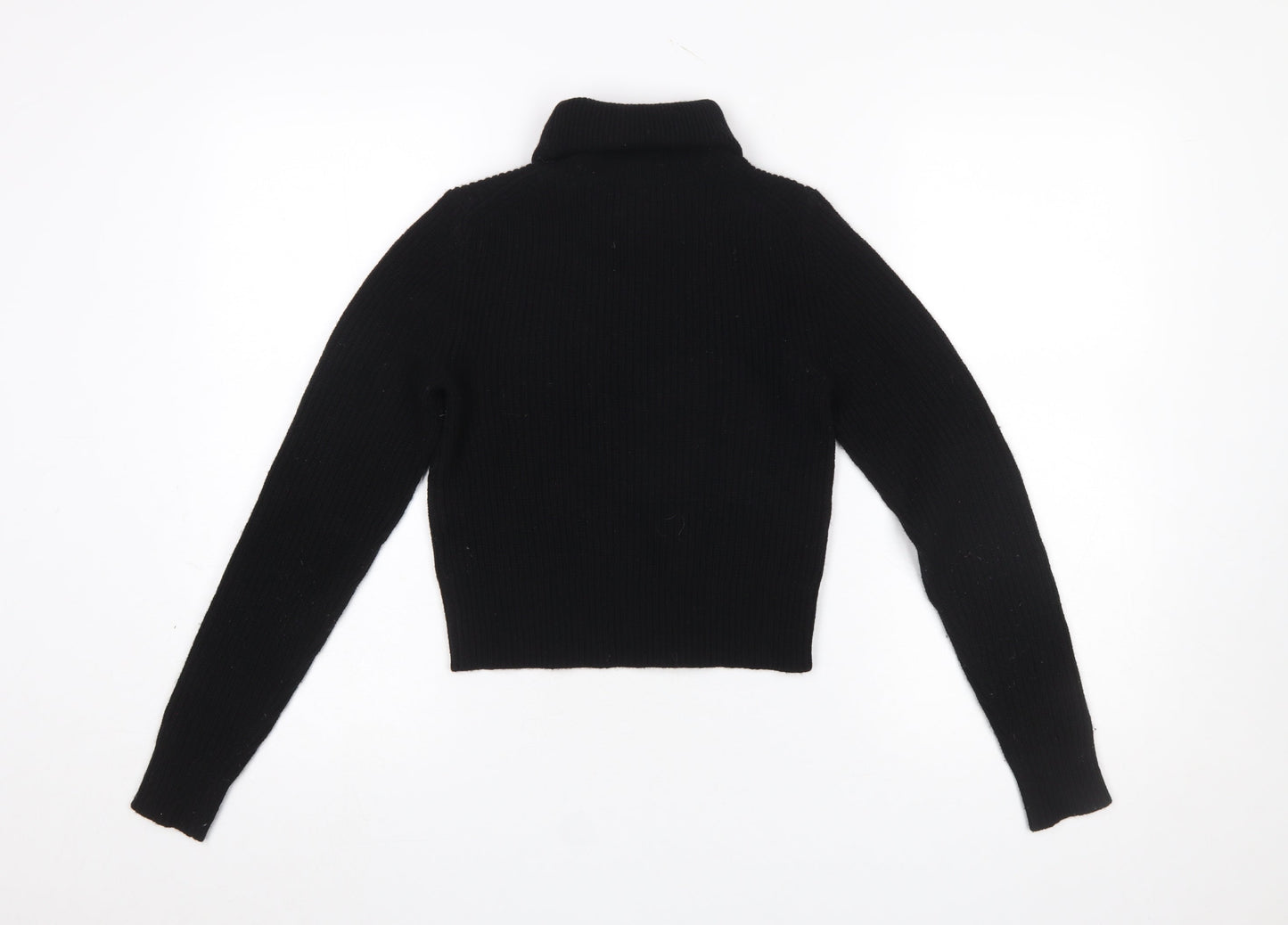 Michael Kors Women's Black Roll Neck Wool Blend Jumper XXS
