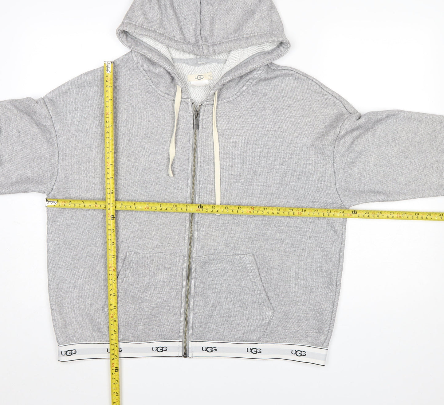 UGG Women’s Grey Full Zip Hoodie XL Cotton Blend Casual Sweatshirt