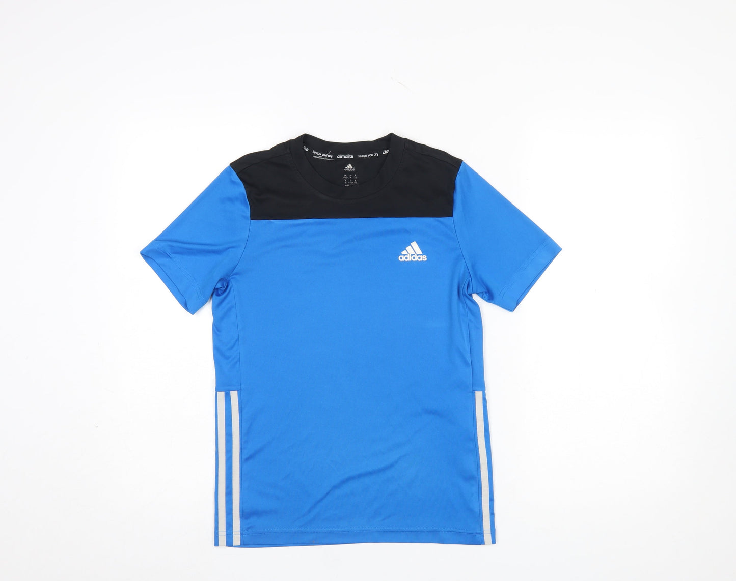 Adidas Boys Blue Colourblock Climalite Sports T-Shirt 11-12 Years