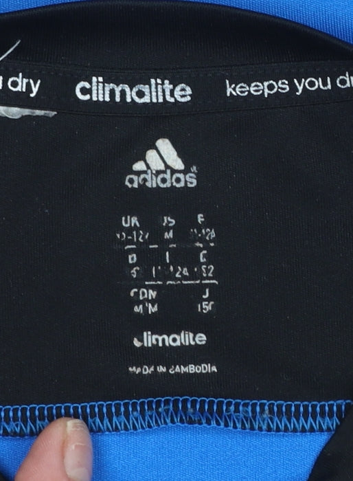 Adidas Boys Blue Colourblock Climalite Sports T-Shirt 11-12 Years