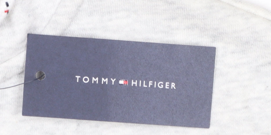 Tommy Hilfiger Women Grey Full Zip Hoodie XXS Cotton Blend