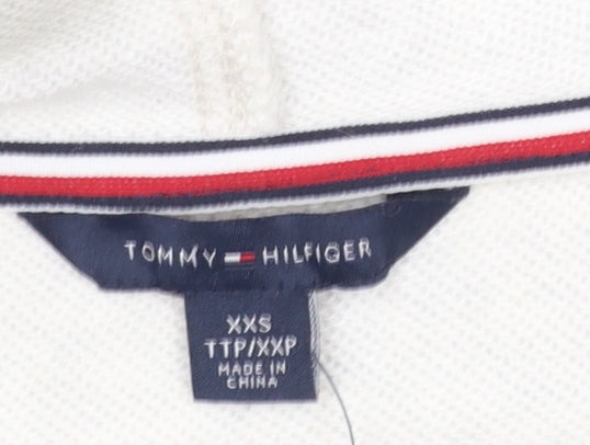 Tommy Hilfiger Women Grey Full Zip Hoodie XXS Cotton Blend