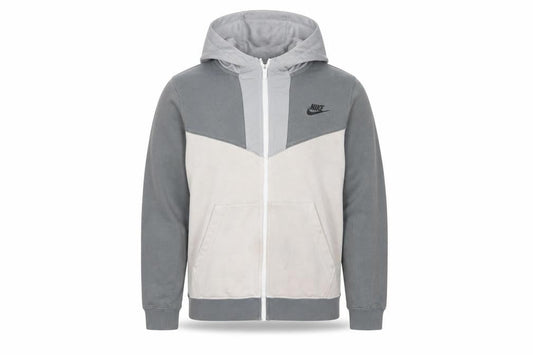Nike Boys Grey Full Zip Hoodie Large 147-158cm Logo Print Casual Sportswear