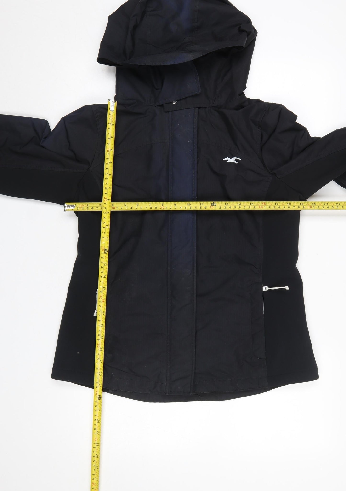 Hollister Boys Black XL Windbreaker Waterproof Hooded Jacket