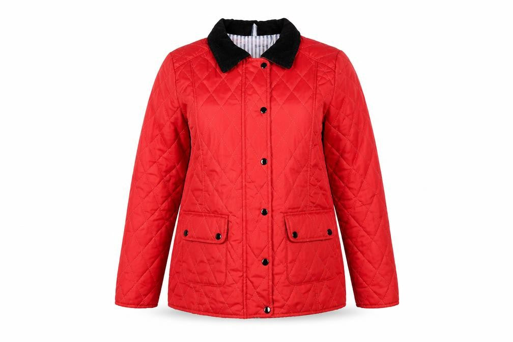 Urban Diva Women’s Red Quilted Mid-Length Jacket Size M