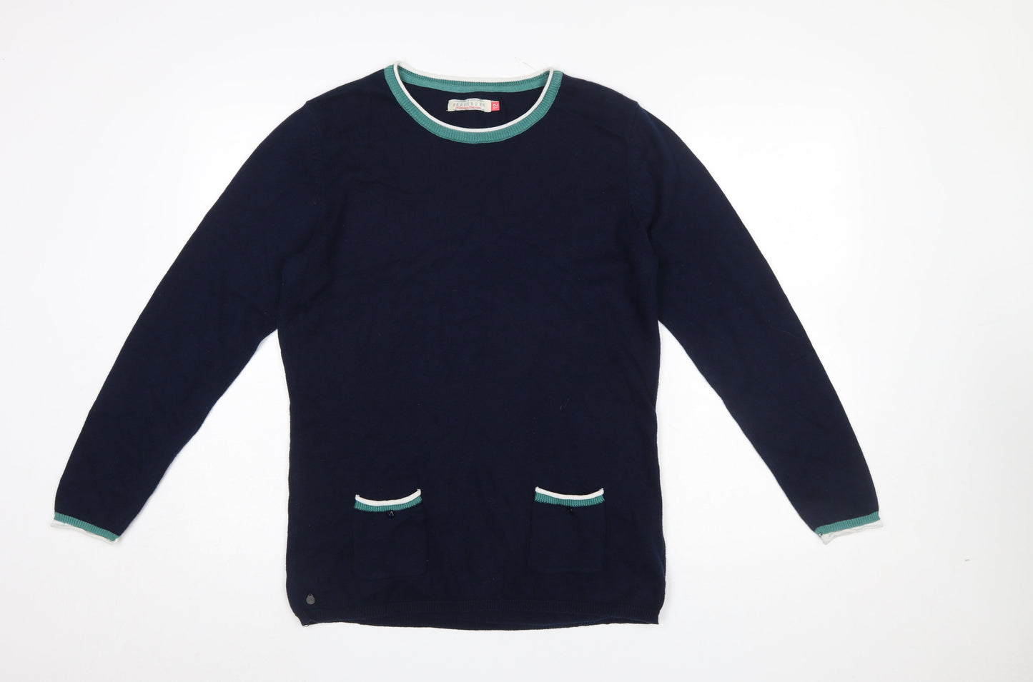 Brakeburn Women's Blue Cotton Crew Neck Jumper Size 12
