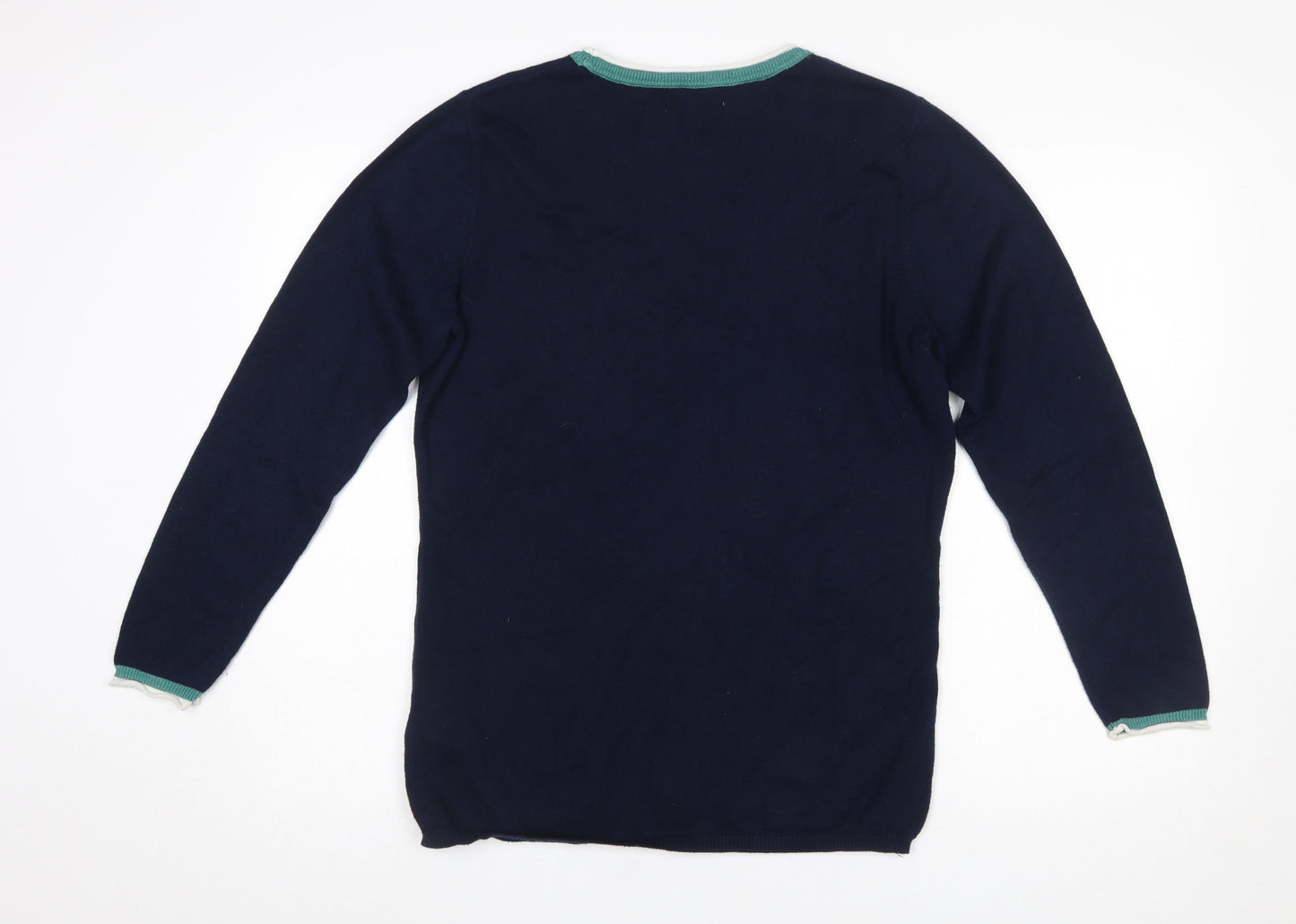 Brakeburn Women's Blue Cotton Crew Neck Jumper Size 12
