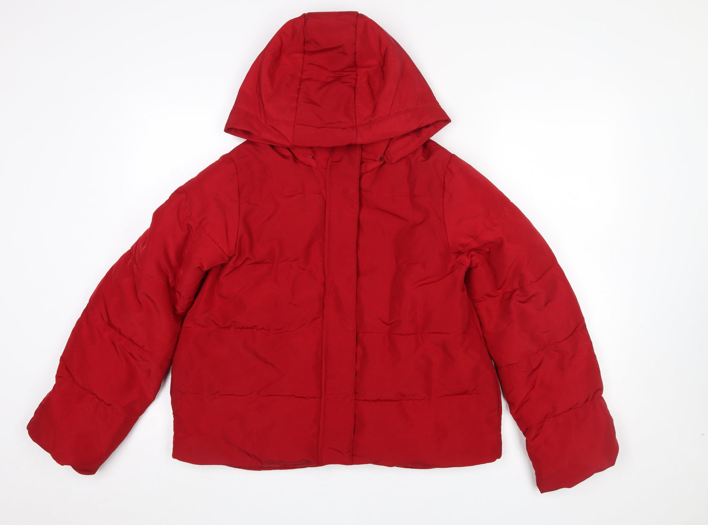 INGNI Women Red Puffer Jacket Hooded Size M Winter Coat
