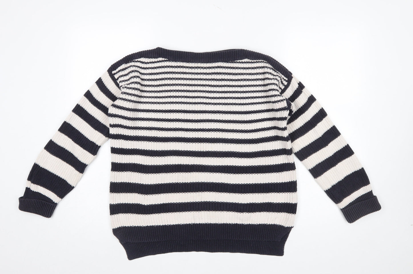 Marks and Spencer Womens Navy Mix Striped Cotton Jumper M
