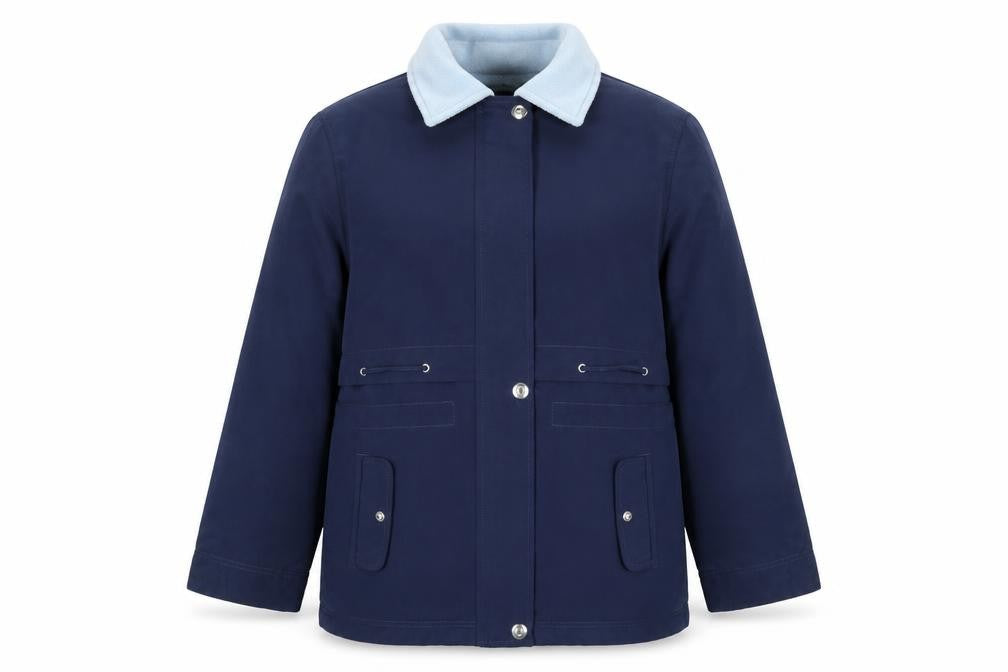 Front view of Marks & Spencer Men's Blue Parka Jacket, size 16 Plus, Polyester