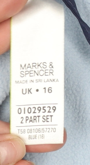 Marks and Spencer Men's Blue Parka Jacket Size 16 Plus Polyester