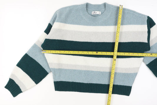 Hollister Women’s Multicoloured Striped Crew Neck Pullover Jumper Size S