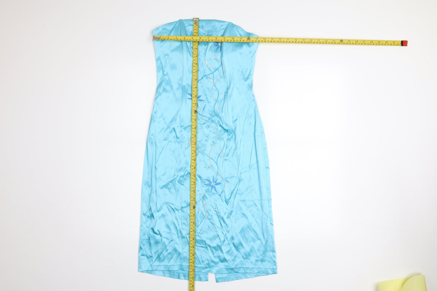 West One Women's Blue Strapless Floral Embroidered Sheath Dress Size 10