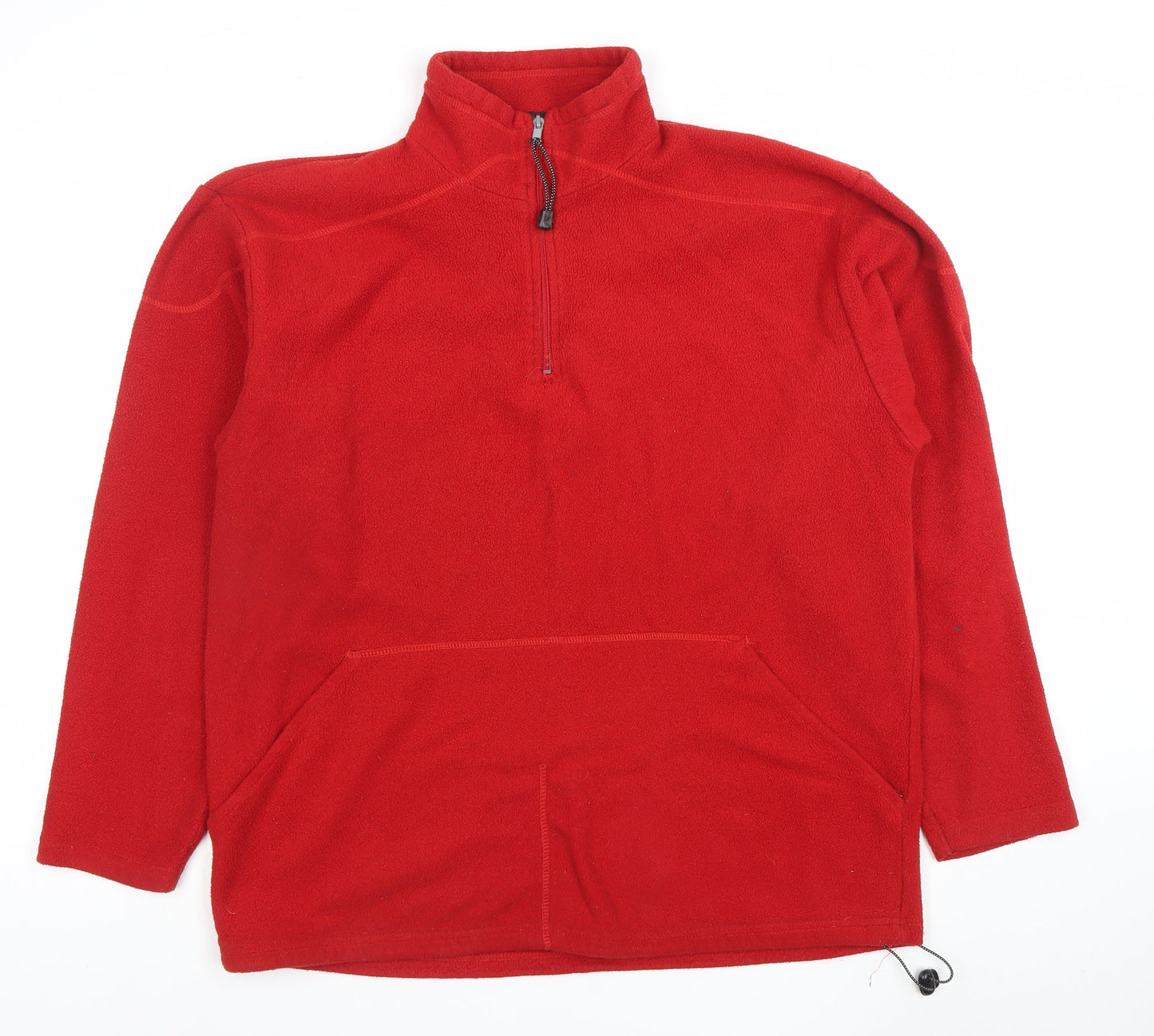 Urban Spirit Mens Red Fleece 1/4 Zip Pullover Sweatshirt Size L