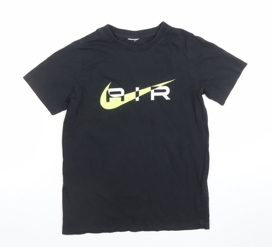 Nike Boys Black Air Logo Cotton Short Sleeve Sports T-Shirt Size M